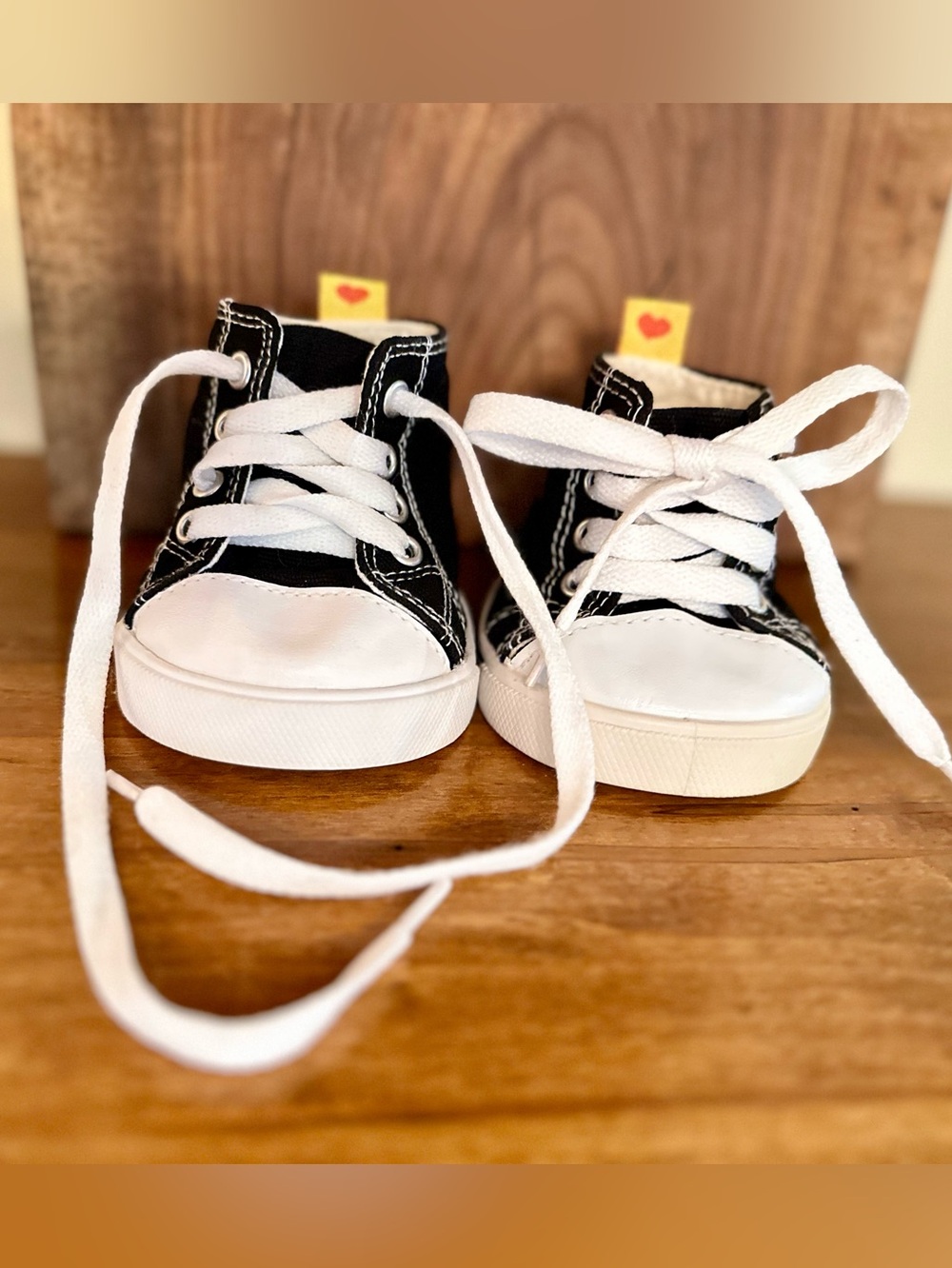 Build-A-Bear Black High Top Sneakers Shoes Converse Style BABW